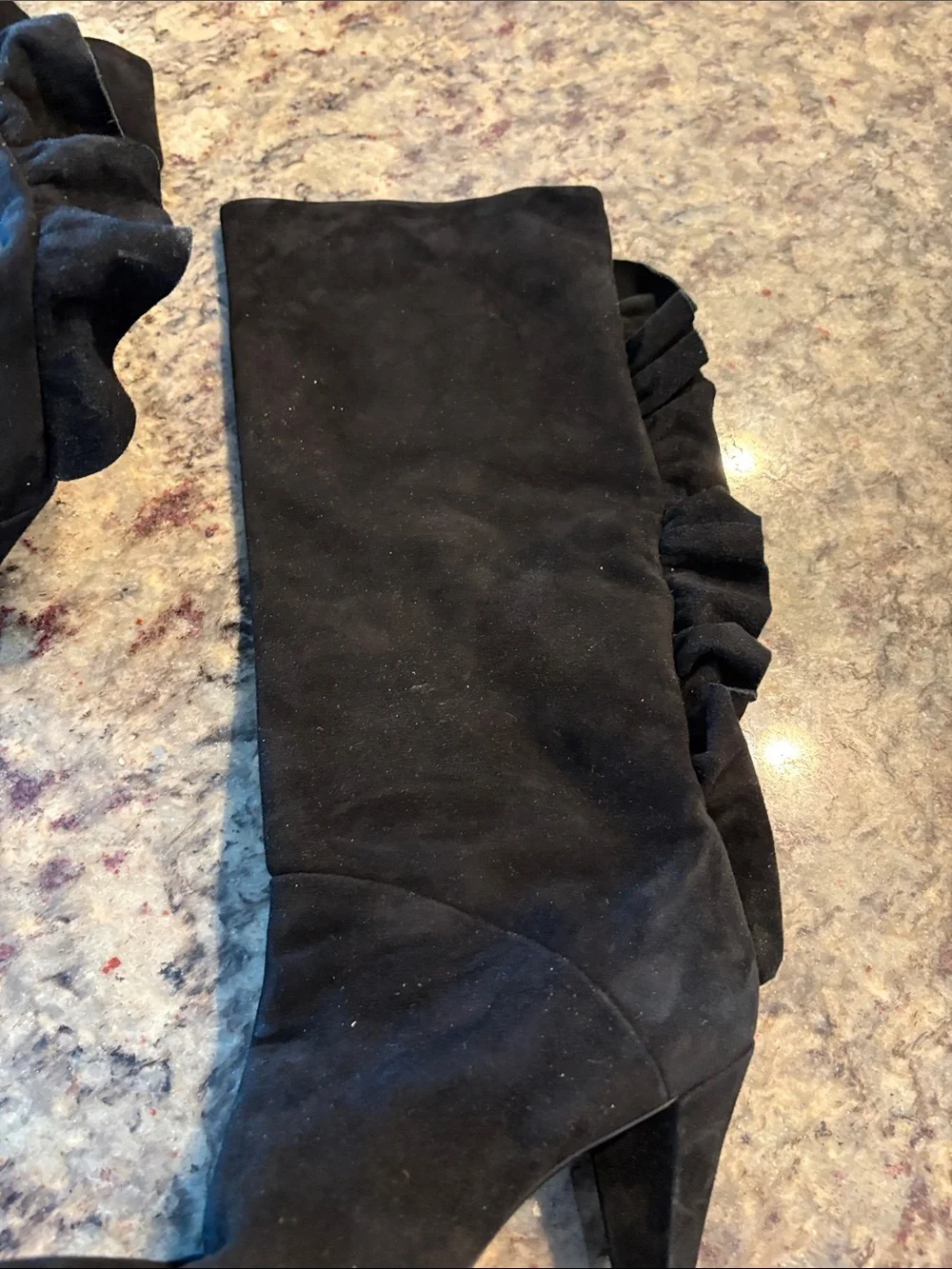 Marc by Marc Jacobs Black Suede Over-the-Knee Pointed Boots